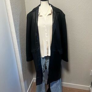 Knee length leather trench (41 inch length)- sz XL